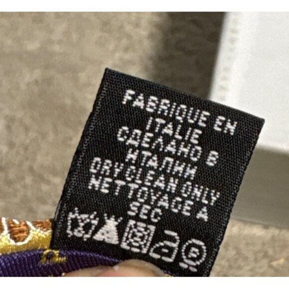 Principe Tie Mens 100% Silk Floral Patterned Pale Yellow Brown Blue Italy - Picture 7 of 7